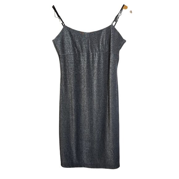 Size M/L – Vintage 1990s Shimmer Slip Dress by City Triangles - Picture 1 of 4